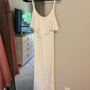 Phanuel White Maxi Dress with Overlay